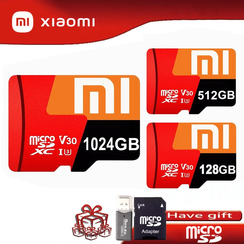 ภาพหน้าปกสินค้าXiaomi การ์ดหน่วยความจํา Micro SD TF Class 10 1TB 512GB 256GB 128GB 16GB 32GB 8GB สําหรับสมาร์ทโฟน กล้อง