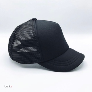 bank’s Caps in Black Color หมวกแก๊ปปีกสั้น หมวกแก๊ปสีดำ