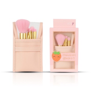 Ashley Strawberry Brush set #AA-215 : แอชลี่ย์ เซ็ต แปรงแต่งหน้า 5 ชิ้น  alyst