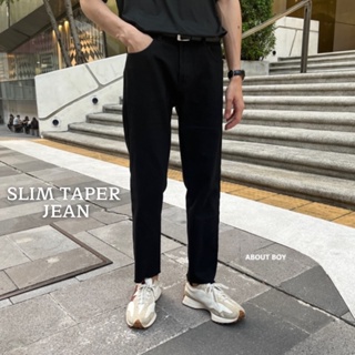 ภาพหน้าปกสินค้าABOUT BOY กางเกงยีนส์ผู้ชายกระบอก รุ่น slim taper Jean สไตล์เกาหลี ซึ่งคุณอาจชอบราคาและรีวิวของสินค้านี้