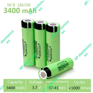 Original NCR18650B 3.7 V 3400Mah18650แบตเตอรี่ลิเรียมแบบชาร์จไฟได้สำหรับไฟฉาย  ราคา ต่อก้อน♥️ราคาไม่รวม vat แท้💯%