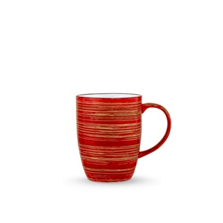 เซตแก้วพร้อมจานรอง Set Mug and Saucer  (Spiral แดง) ทำจากวัสดุ Fine Porcelain คุณภาพสูง แบรนด์ Wilmax England