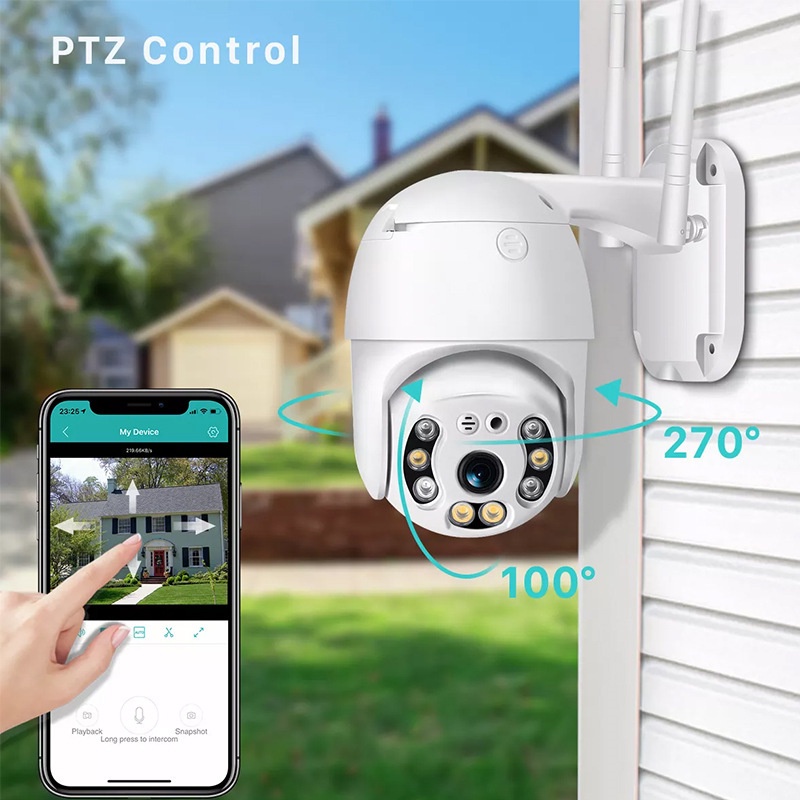 ภาพสินค้า360 องศา กล้องวงจรปิดไร้สาย indoor/outdoor 5MP FULL Color Mini PTZ IP Camera แบบโดม กล้องวงจรปิดกันน้ำ ทนแดด หมุนได้ จากร้าน 49_umqpj5t บน Shopee ภาพที่ 3