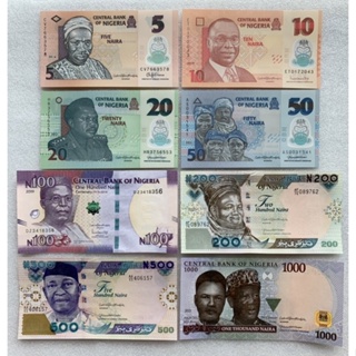 ธนบัตรของประเทศ ไนจีเรีย ปี2011-13 ยกชุด8ใบ UNC สะสมธนบัตรต่างประเทศ