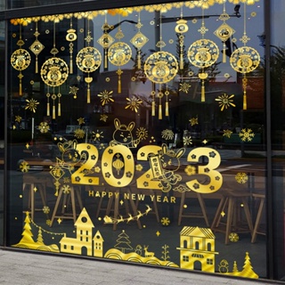 [wuxiang] สติกเกอร์ ลายคริสต์มาส มีกาวในตัว สีทอง สีชมพู สําหรับติดตกแต่งกระจก หน้าต่าง ประตู ห้างสรรพสินค้า