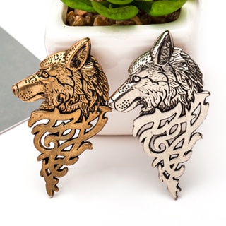 [B_398] Vintage Women Men Wolf Brooch Pin Collar Shirt Jeans Jacket Badge