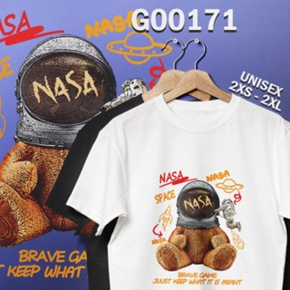 เสื้อยืด TEDDY BEAR NASA SPACEMAN ASTRONAUT FAMILY TSHIRT COTTON ROUND NECK SUMMER  SIZE READY STOCK BAJU SEDIA BES_21