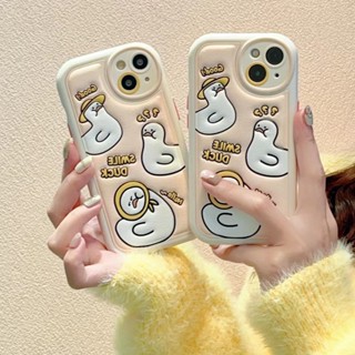 ✨ส่งเชือกเส้นเล็ก✨เคสไอโฟน 14 Pro Max 13 12 11 เคส for iPhone 14พลัส น่ารักเป็ด การ์ตูน พกง่ายๆ การป้องกันการตก Case