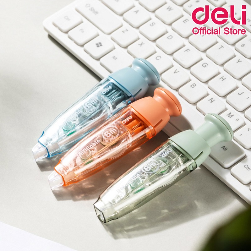 deli-h363-corrertion-tape-เทปลบคำผิด-รีฟิลล์-ขนาด-6m-คละสี-1-ชิ้น-เครื่องเขียน-เทปลบ-ลิควิด-เทปลบแฟนซี-อุปกรณ์การเรียน
