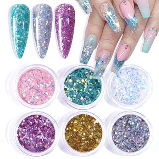 【AG】6Pcs Nail Sequins Butterfly Star Heart Flakes Manicure DIY Sequins Nail Glitter