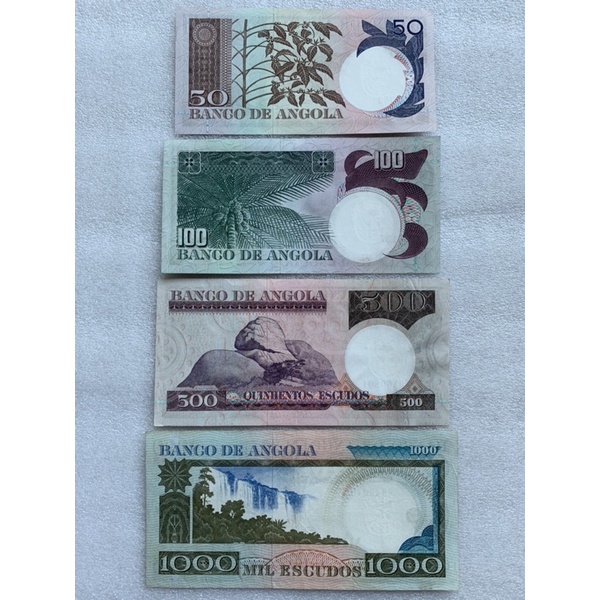 ธนบัตรของประเทศแองโกลา-ปี1973-ยกชุด4ใบ-สะสมธนบัตรต่างประเทศ