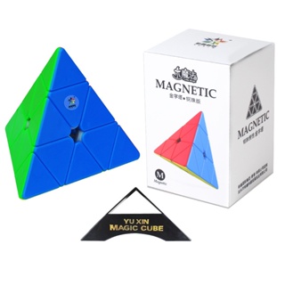 Yuxin Little Magic Pyraminx ลูกบาศก์ความเร็ว 3x3 เวอร์ชั่นบอลเหล็ก