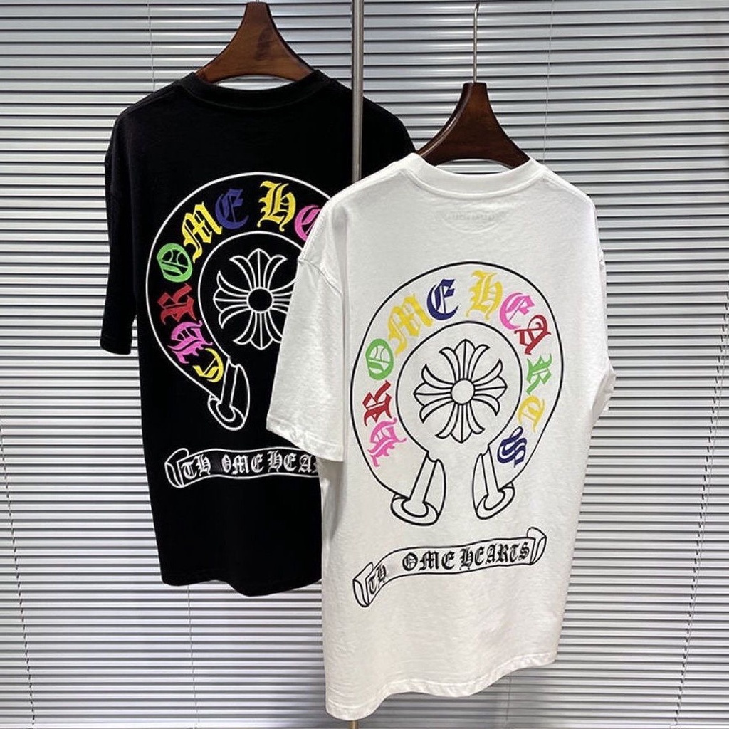 เสื้อยืดแขนสั้นลําลอง-ผ้าฝ้ายแท้-ทรงหลวม-พิมพ์ลายตัวอักษร-สีสันสดใส