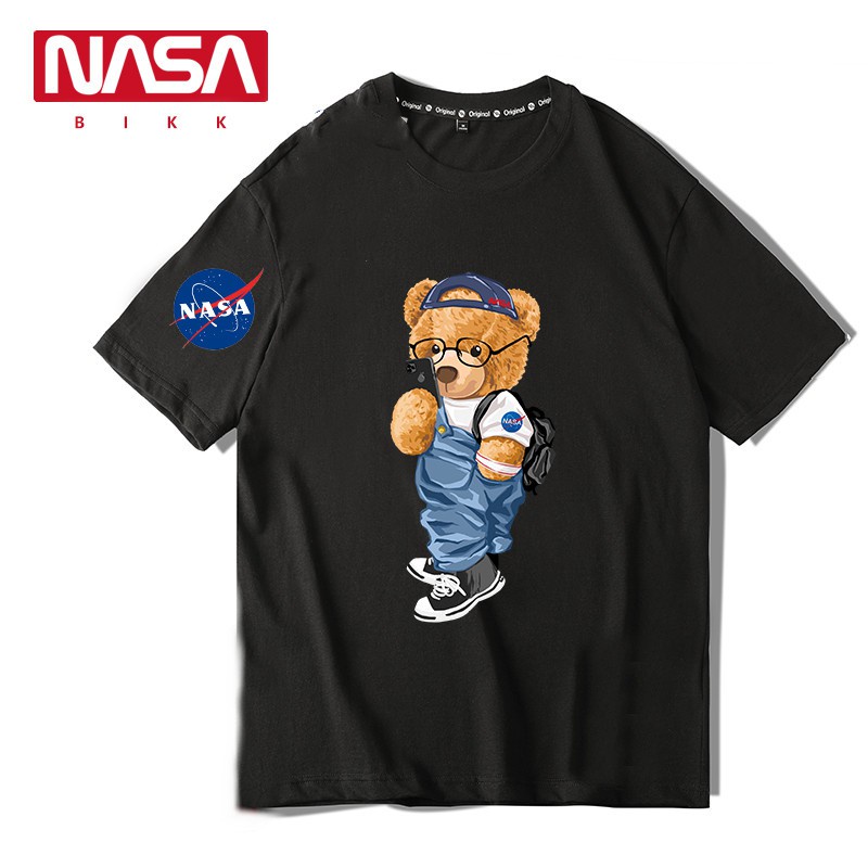 เสื้อยืดแขนสั้น-พิมพ์ลายหมีนักบินอวกาศ-nasa-สําหรับผู้ชาย-และคู่รัก-59