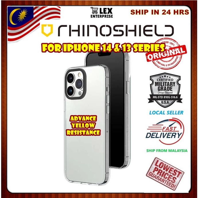 rhinoshield-เคสใส-สําหรับ-iphone-13-pro-14-pro-max-advance-ความต้านทานสีเหลือง-เคส