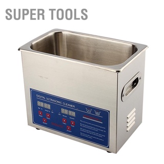BSuper Tools เครื่องทําความสะอาดอัลตราโซนิกดิจิทัล ความจุขนาดใหญ่ 3 ลิตร ปลั๊ก Uk 220V