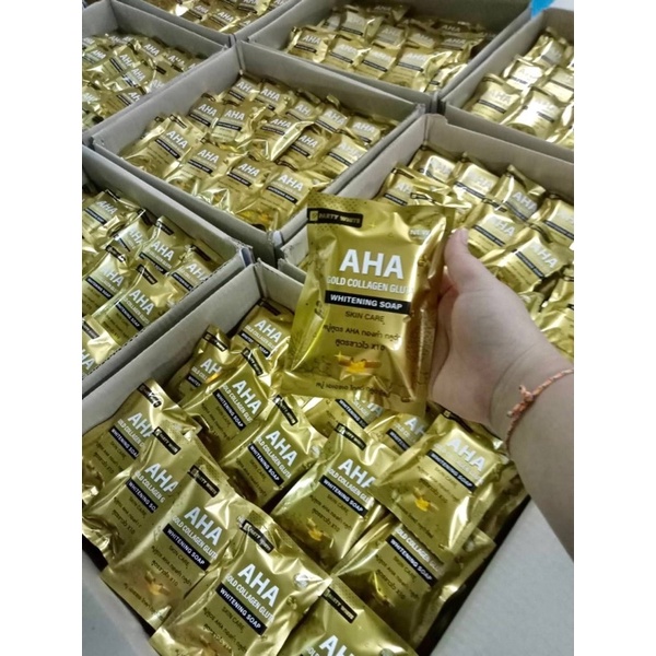 สบู่-aha-ทองคำ-กลูต้า-aha-gold-collagen-gluta-whitening-soap-80g