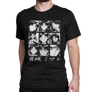 T Shirt Men Misato Katsuragi Vintage Women Tee Shirt Short Sleeve Rei Ayanami Anime Eva Japan Manga T-Shirts unisex tshi