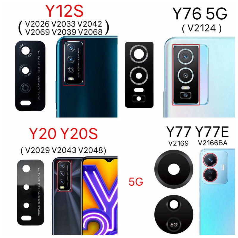 FoxFix เลนส์กล้องด้านหลังสําหรับ VIVO Y12S Y20 20S Y76 Y77 5G พร้อมกาว ...