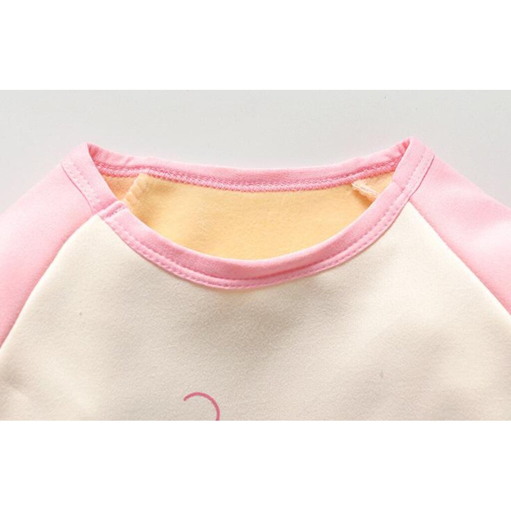 pjk-307-ชุดนอนเด็กผ้าหนา-กันหนาว-สีชมพูเรนโบว์