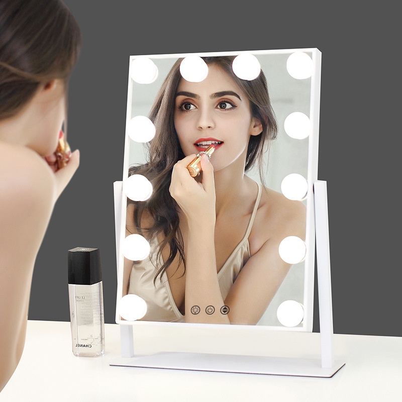 Hollywood Makeup Mirror กรอบโลหะ LED 12 หลอด