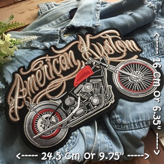 American Kustom Motorcycle ไบค์เกอร์ ตัวรีดติดเสื้อ อาร์มรีด อาร์มปัก ตกแต่งเสื้อผ้า หมวก กระเป๋า แจ๊คเก็ตยีนส์ Embro...