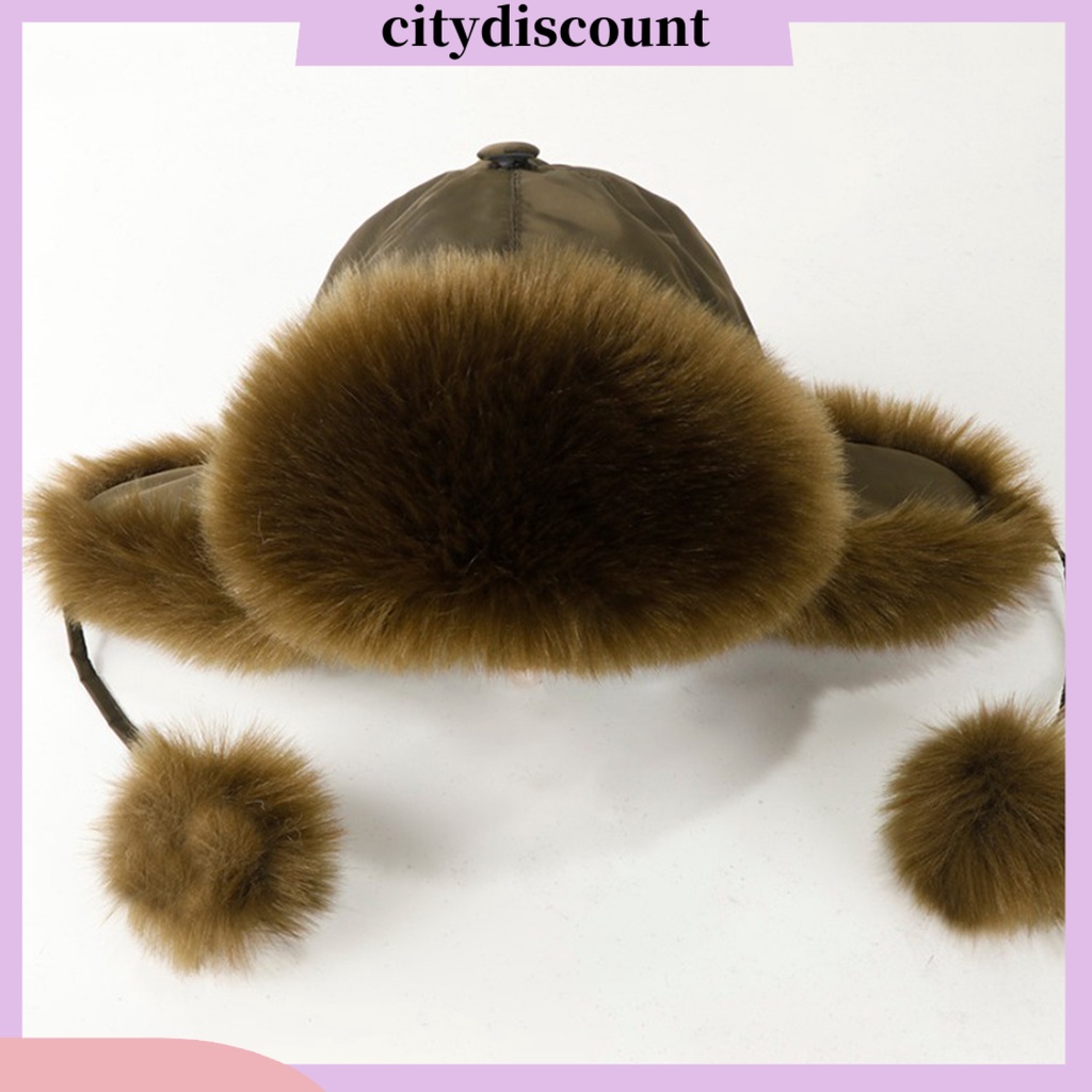 lt-citydiscount-gt-หมวกขนปุยเทียม-แบบหนา-กันลม-แต่งขนเฟอร์เทียม-เหมาะกับฤดูหนาว-สําหรับผู้ชาย-และผู้หญิง