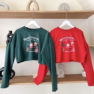 🎅🏻เติมของรอบ 2 แล้วน้า🎅🏻เสื้อครอปคริสต์มาส สีแดงทูโทน เสื้อยืดสีแดง #christmas