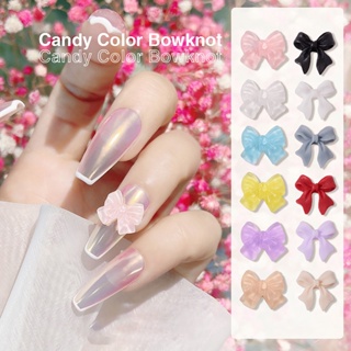 【AG】30Pcs/Set Nail Bow Rhinestone Easy Stick 3D Resin Manicure Butterfly Rhinestone for