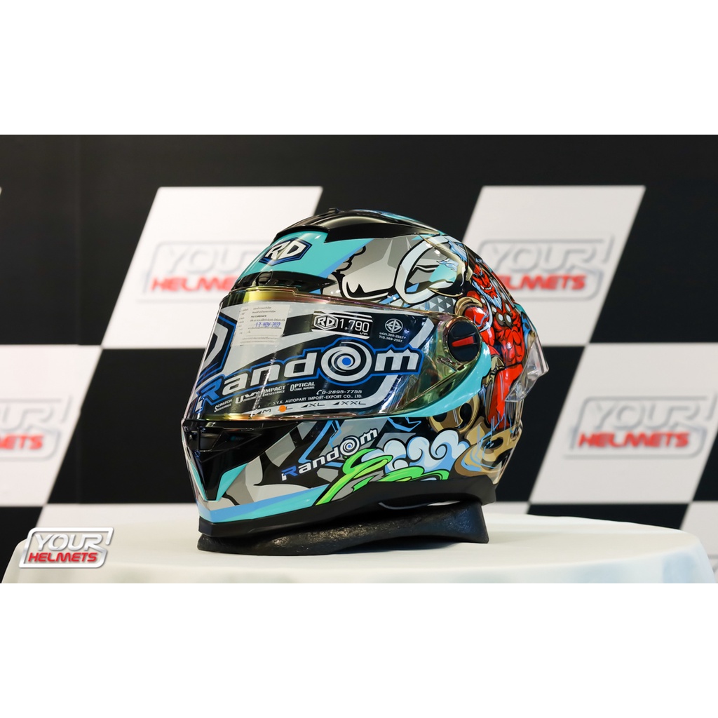 หมวกกันน็อค RANDOM HELMETS รุ่นCZ-R BT RAIJIN FUJIN GROSS MINT | Shopee ...