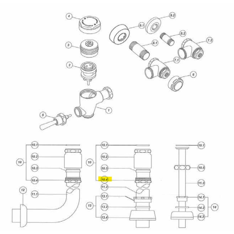 01-06-american-standard-t590129-นัตล็อกท่อน้ำออกฟลัชโถส้วม