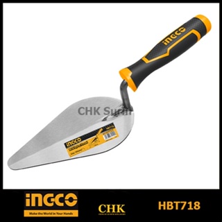 INGCO เกรียงฉาบปูน เกรียงโบกปูน สามเหลี่ยม 7 นิ้ว รุ่น HBT718 ( Bricklaying Trowel ) เกียงก่อปูน