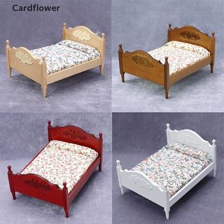 <Cardflower> 1:12 Dollhouse Miniature Bedroom Double Bed European Furniture Model Decor Toy On Sale