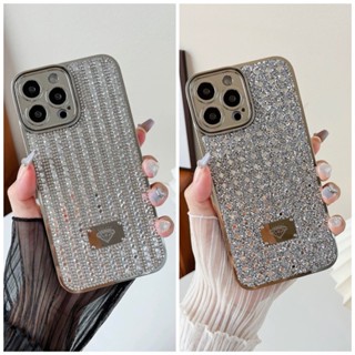 เคสไอโฟนเงินประดับเพชรเรียบเล็ก/หยาบใหญ่ iX-14promax (Case iphone) เคสมือถือ เคสประดับเพชร เคสเงิน เคสคริสตัล ฮิต