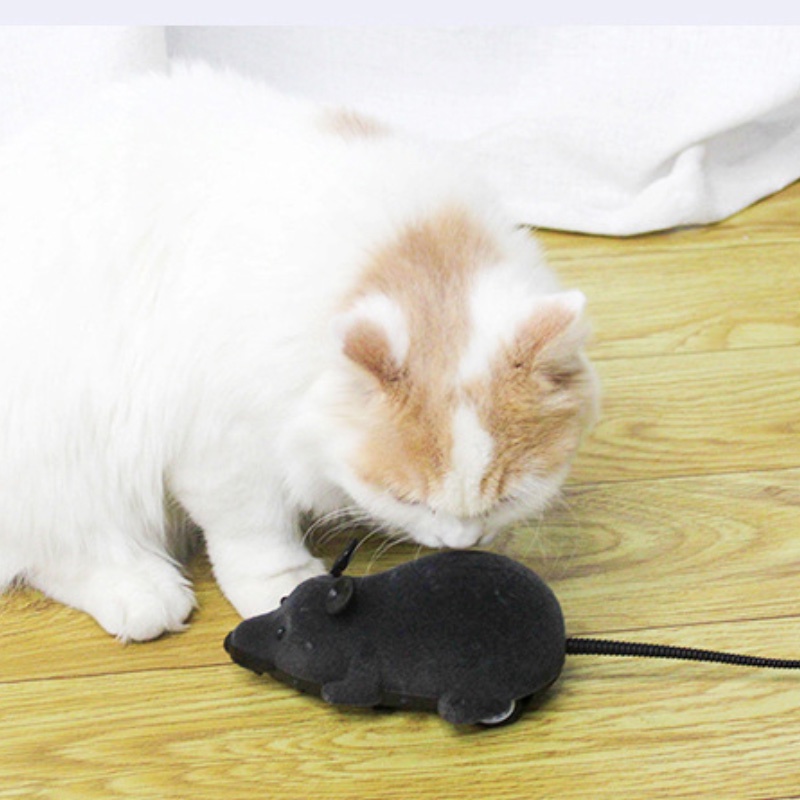 พร้อมส่ง-แมวจับเมาส์-ของเล่นหนู-เมาส์ไฟฟ้า-แบตเตอรี่แบบถอดเปลี่ยนได้-ของเล่นแมว