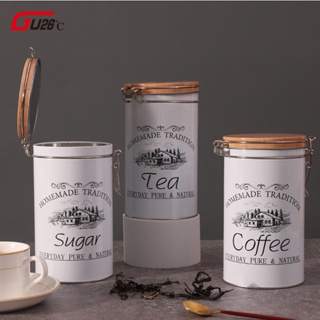 3pcs Canister Set Coffee Tea Sugar Storage Bottles Kitchen Metal Food Canister Jar for Home Organizer Candy Sealed Cans