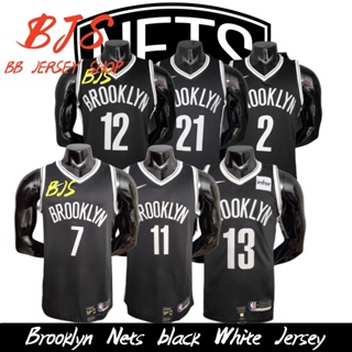 【BJS】เสื้อกีฬาบาสเก็ตบอล ลายทีม NO.7Durant Brooklyn Nets สีดํา สีขาว