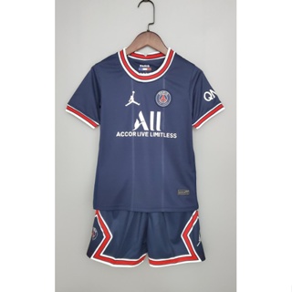 เสื้อกีฬาแขนสั้น ลายทีม PSG Home Away 4th White Kit 21 22 Jersi Budak สีขาว สําหรับเด็ก