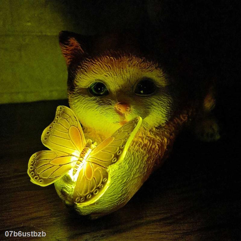 colo-โคมไฟ-led-รูปปั้นผีเสื้อ-แมว-เรซิ่น-พลังงานแสงอาทิตย์-กันน้ํา-สําหรับตกแต่งสวนกลางแจ้ง
