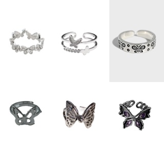 【 Butterfly Series 】แหวนแฟชั่น แบบเปิด ลายผีเสื้อ สไตล์ฮาราจูกุ