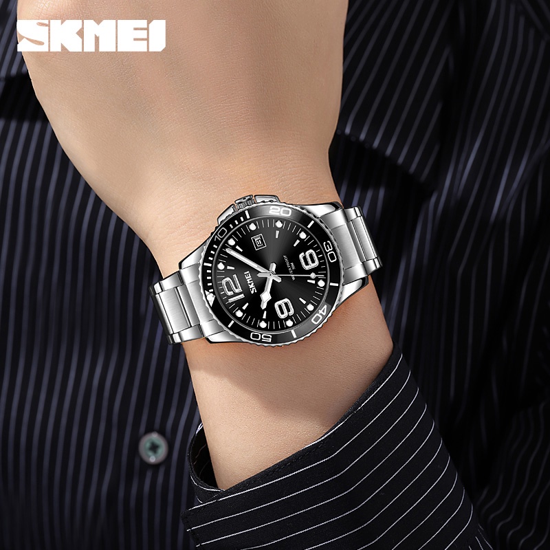 skmei-นาฬิกาข้อมือควอตซ์แฟชั่น-สายแสตนเลส-กันน้ํา-หรูหรา-สําหรับบุรุษ