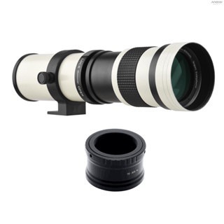 เลนส์ซูม MF Super Telephoto F/8.3-16 เมาท์ T2 420-800 มม. พร้อมแหวนอะแดปเตอร์เมาท์ M เกลียว 1/4 แบบเปลี่ยน สําหรับกล้อง Canon M M2 M3 M5 M6 Mark II M10 M50 M100 M200