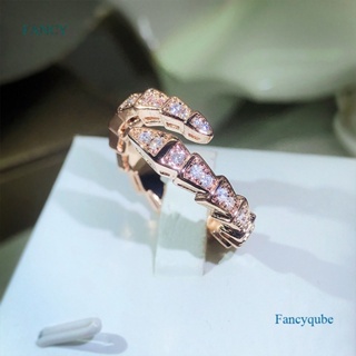 Fancy แหวนงู แสตมป์ 925 สไตล์ญี่ปุ่น ฮิปฮอป ปรับได้ หรูหรา เครื่องประดับ ของขวัญวันเกิด สําหรับผู้หญิง