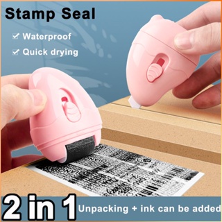 กันน้ำแห้งเร็ว Confidential Stamp Seal Roller 2-In-1 Unpacking Tool สำหรับ Reuse -FE