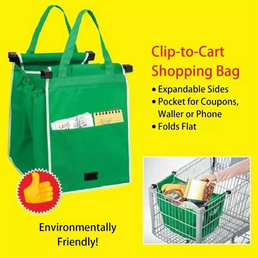 Clip to Cart Shopping Bag ถุงชอปปิ้ง ถุงลดโลกร้อน ถุงซุปเปอร์มาร์เก็ต