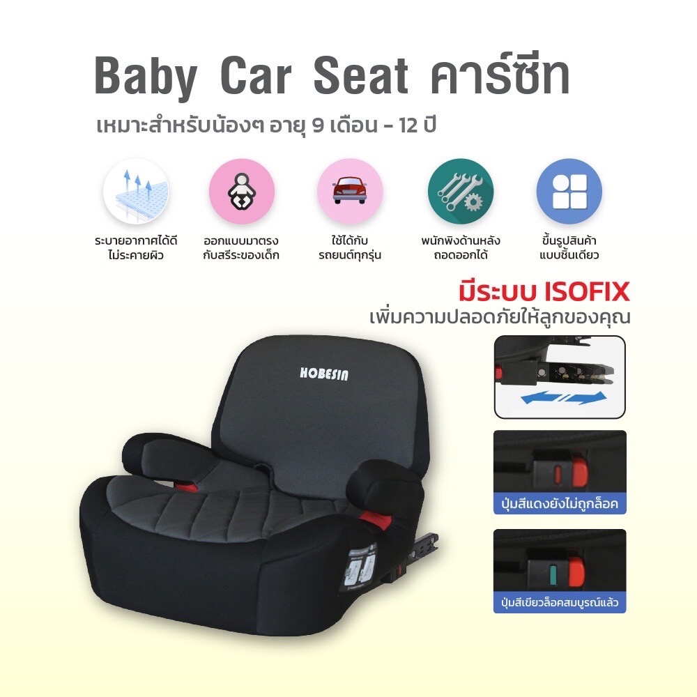 ภาพหน้าปกสินค้าคาร์ซีทสำหรับเด็ก Car seat ISOFIX-Booster สำหรับเด็ก 3-12 ขวบ มาตรฐานECE รับน้ำหนักได้ถึง 36 กิโลกรัม บูสเตอร์ จากร้าน vnet88 บน Shopee