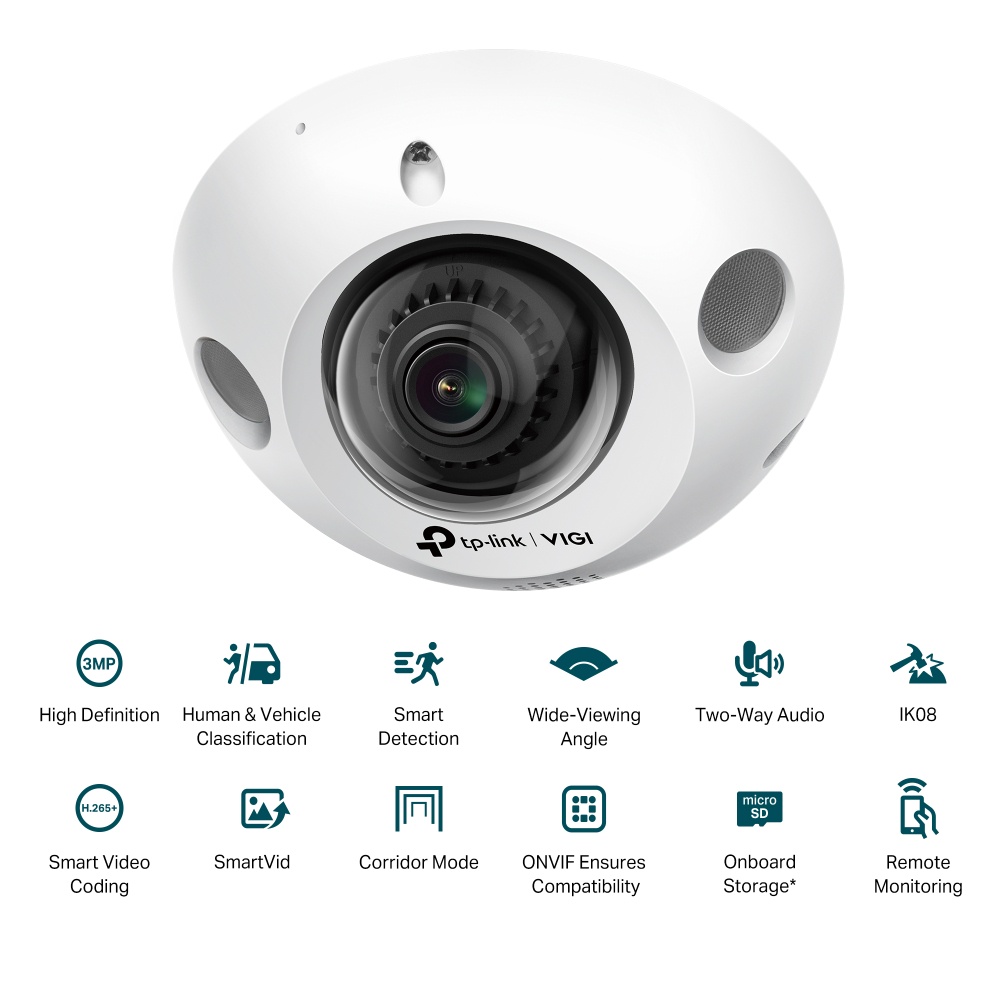 tp-link-กล้องวงจรปิด-3mp-ir-mini-dome-network-camera-พูดคุยโต้ตอบได้-รุ่น-vigi-c230i-mini-เลนส์-2-8mm