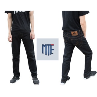 MTE กางเกงยีนส์ผ้ายืด ยีนส์ผู้ชาย เป้ากระดุม ยีนส์ขากระบอกเล็ก สีดำมิดไนท์  รุ่น M204 สินค้าพร้อมส่ง มีเอว 28-44