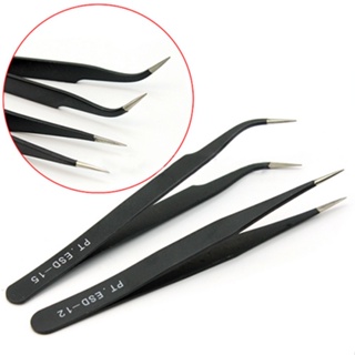 【AG】2Pcs Straight Curved Tweezers for Art Eyelash Extension Picking Tool