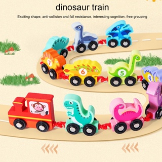 Ohiona. รถไฟไดโนเสาร์ ชุดต่อรถไฟ ชุดของเล่นรถไฟไดโนเสาร์ มีตัวเลข ของเล่นเสริมการเรียนรู้เด็ก ของเล่นเด็ก